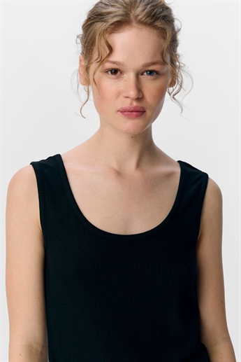 Jannie ribbed tank top, Black